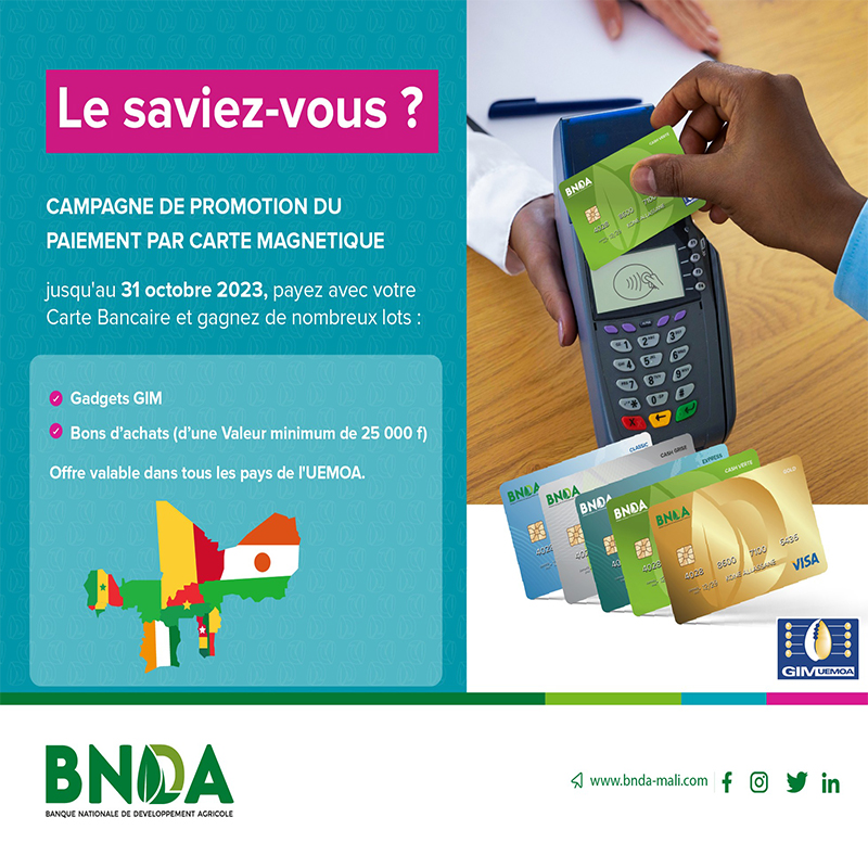 BNDA – BANQUE NATIONALE DE DEVELOPPEMENT AGRICOLE